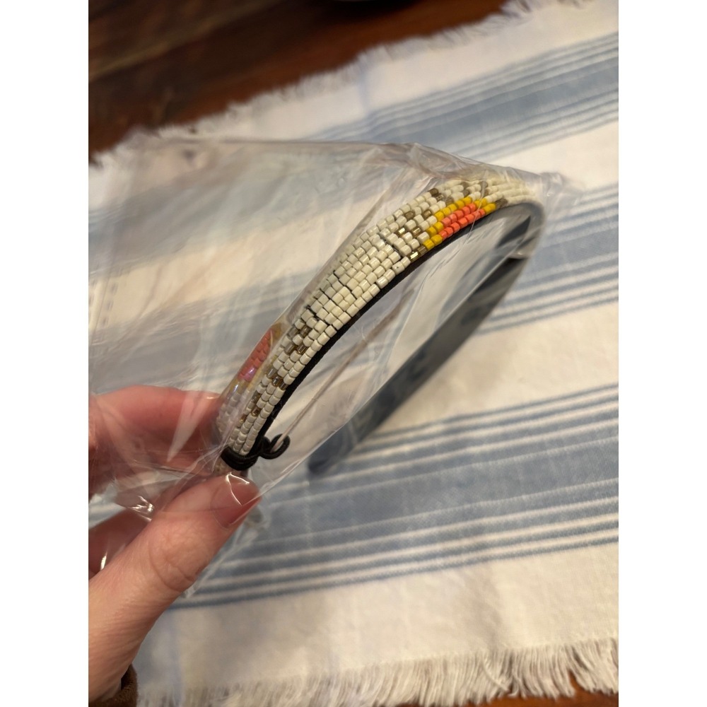 INK+ALLOY Sadie Beaded Headband Ivory Yellow Orange Geometric LXHA0105IV NEW - Picture 3 of 5